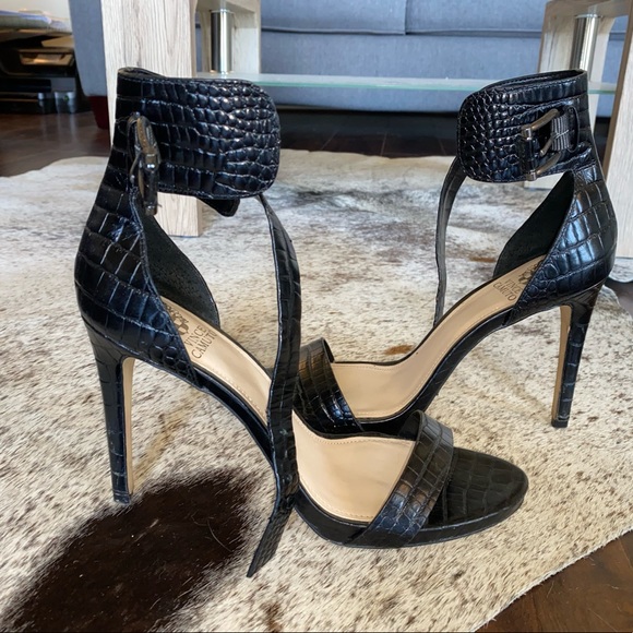 Faux Croc Strapped Heels - Picture 3 of 5